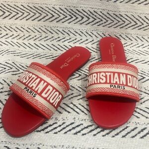 Christian Dior Red Slide Sandals💕💕
